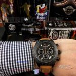 Replica Tudor Fastrider Black Shield 42mm Watch -  Black Dial Brown Strap VK Quartz Movement